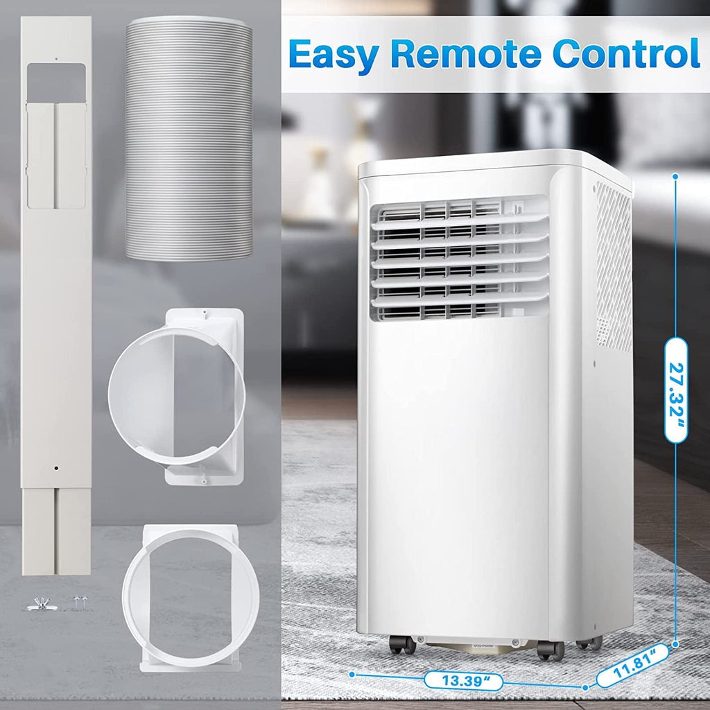 Auseo 6000 BTU (10000 BTU ASHRAE) Portable Air Conditioner. AC. Cools 450sq. ft. 24H Timer. Quiet Operation. Window Fan. 2 Fan Speed for Bedroom Office Home