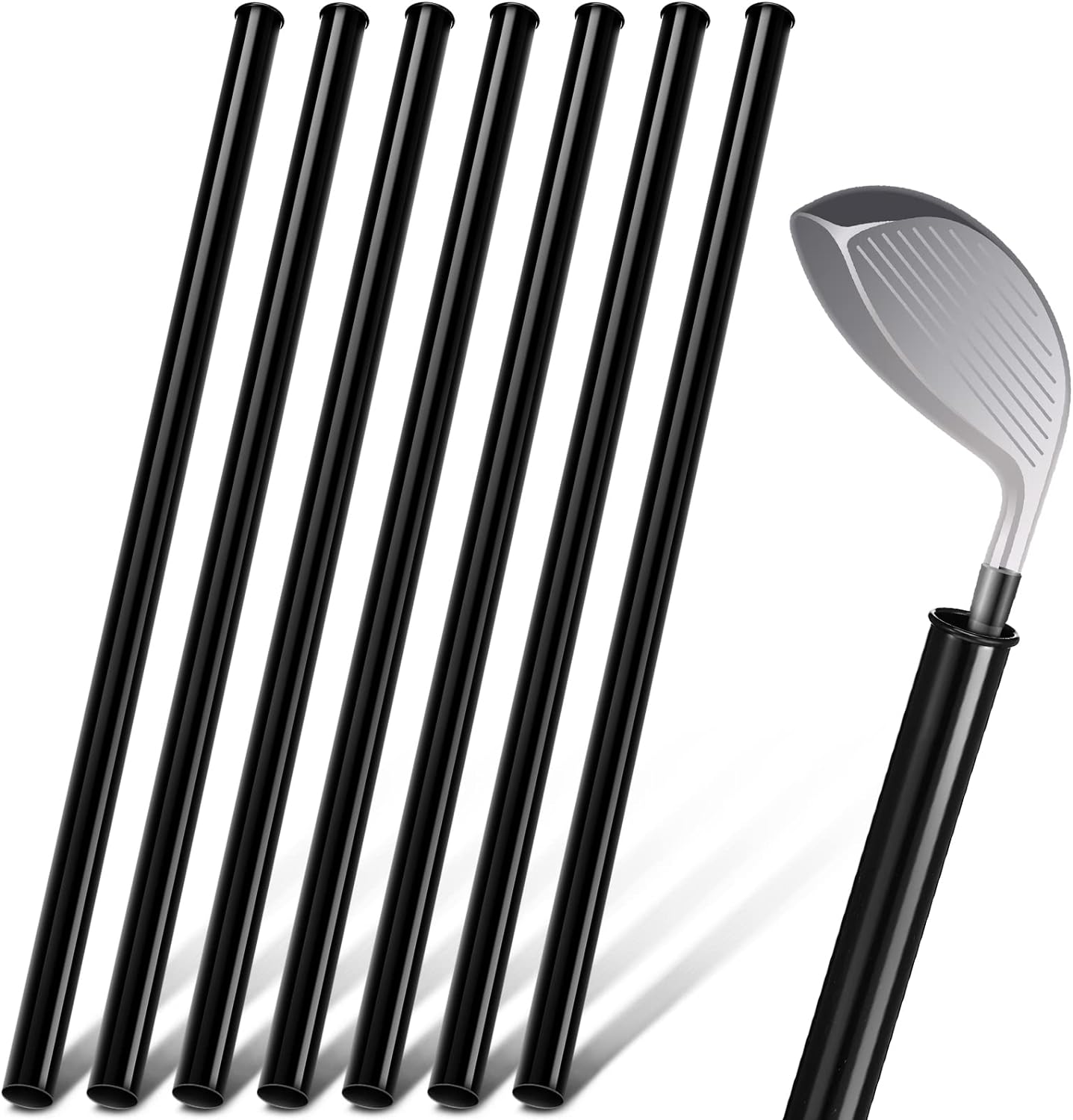 7 Pcs Plastic Golf Club Tube Golf Tubes Golf Bag Tubes Accessories for Clubs Golf Tubes Dividers for Bags, Black