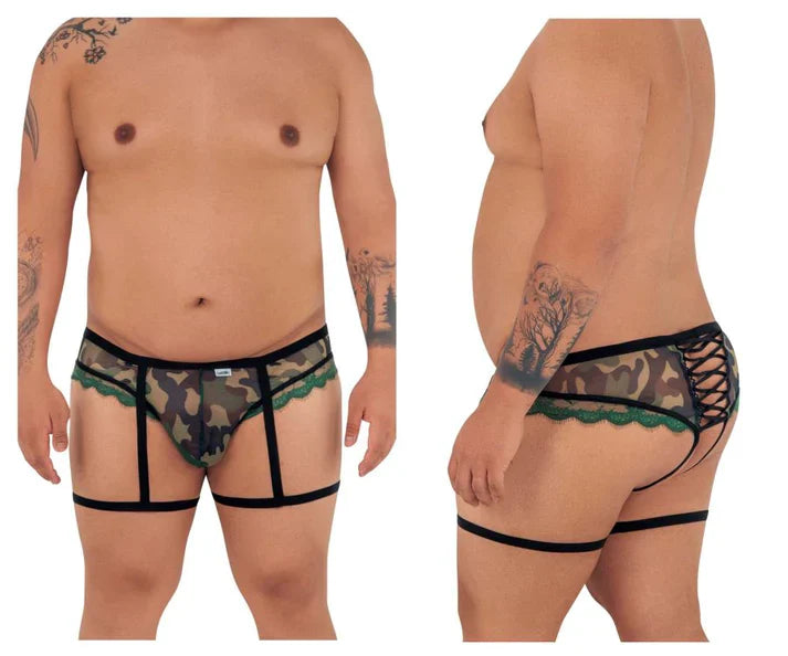 Camo Peek-a-Boo Thong & Garter