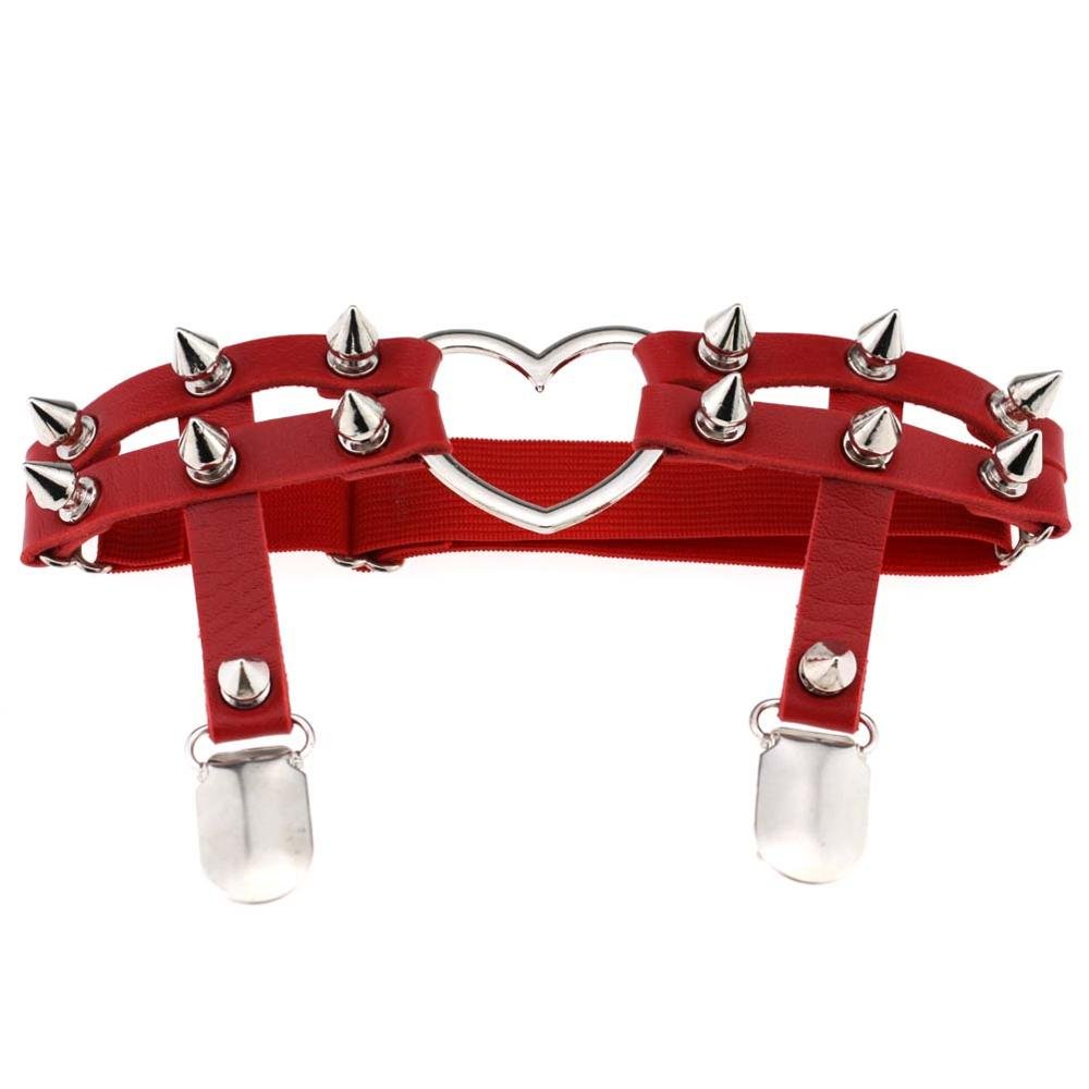 Adjustable Heart Thigh Garter with Spikes