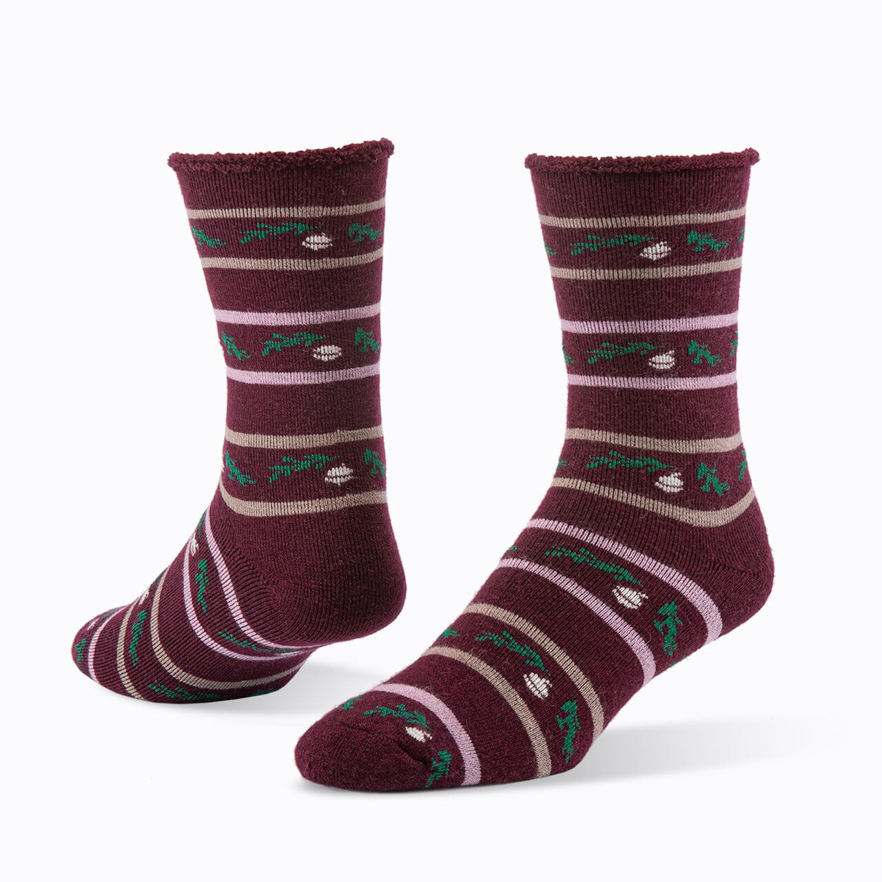 Acorn Unisex Wool Snuggle Socks - Single Socks Maggie's Organics M Wine