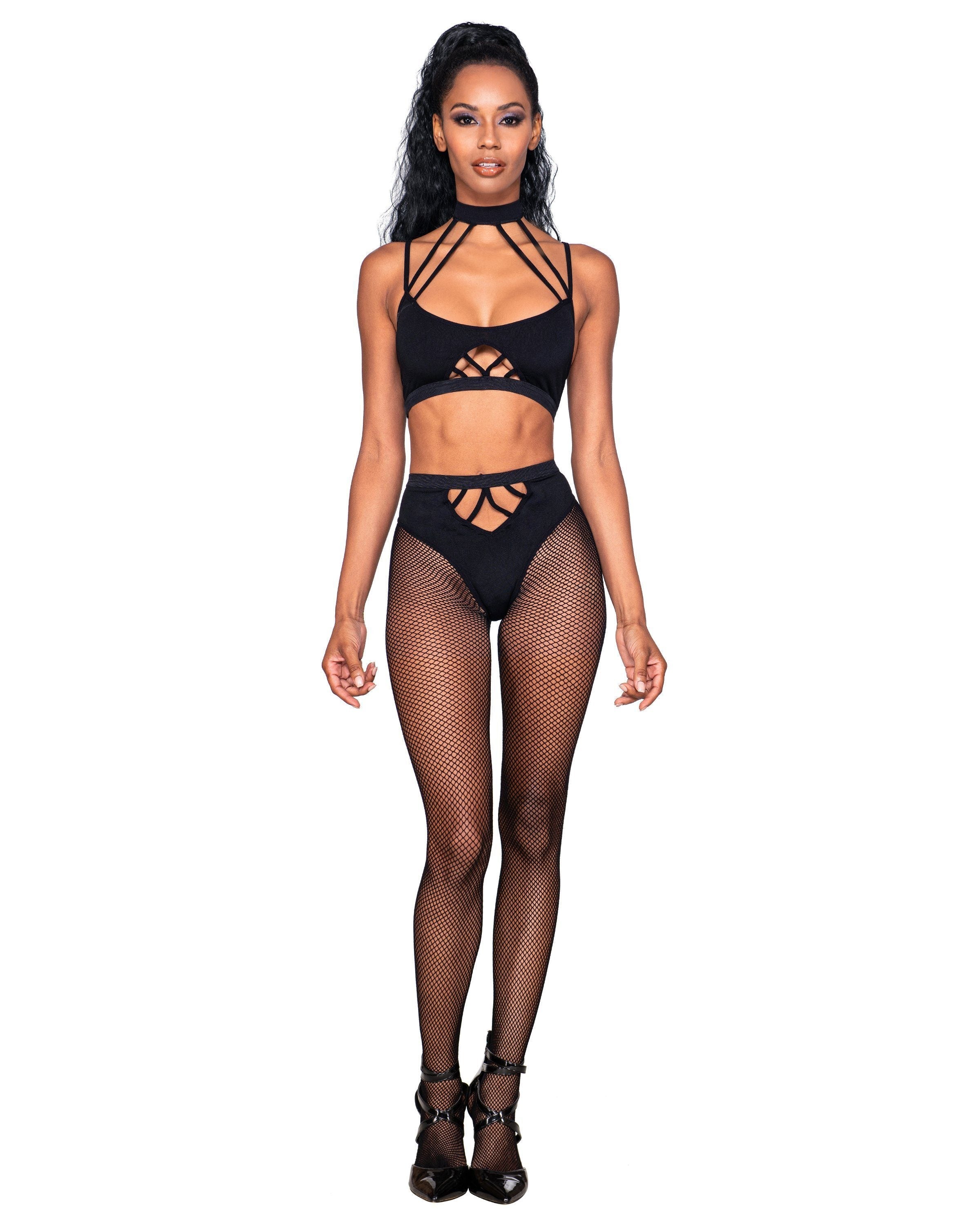 Bralette and Pantyhose Bodystocking Set