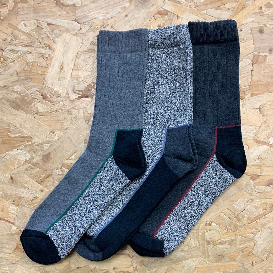 Bramble Mens Trekker Socks (3 Pack) - Grey